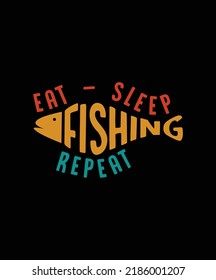 Eat sleep fishing repeat fishing t-shirt design 