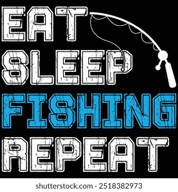 Eat Sleep Fishing Repeat Fishing T-shirt Design Fisherman Shirt