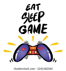 Eat sleep game, hand lettering. Slogan for shirt design.