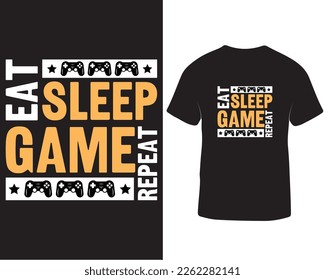 Eat sleep game repeat gaming t-shirt design