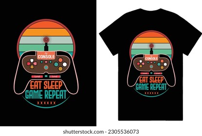 EAT SLEEP GAME REPEAT TSHIRT DESIGN