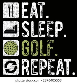 Eat Sleep Golf Repeat Funny Golf Golfer Gift Sports T Shirt