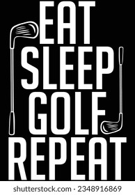 Eat sleep golf repeat vector art design, eps file. design file for t-shirt. SVG, EPS cuttable design file