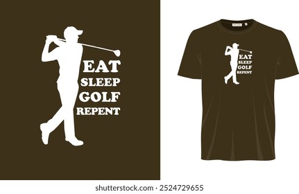 Eat sleep golf repent T- shirt design