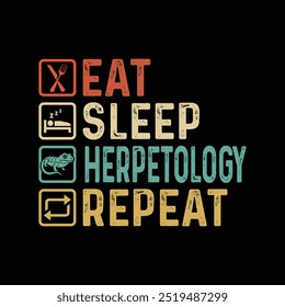 eat sleep herpetology repeat t shirt design, Vintage eat sleep herpetology t shirt design, Typography herpetology quote t shirt design