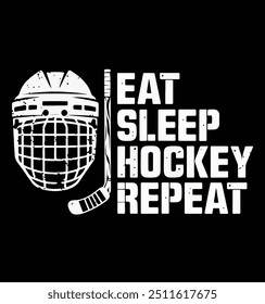 Eat Sleep Hockey Repeat Funny Hockey T Shirt, Ice Hockey Player Gift