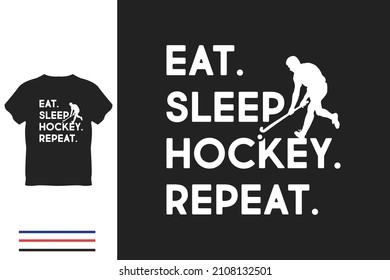 Eat sleep hockey repeat t shirt design