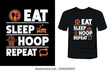 Eat sleep hoop repeat t-shirt design