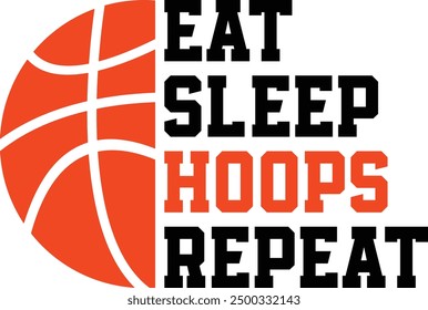 Eat Sleep Hoops Repeat Basketball T-shirt Design