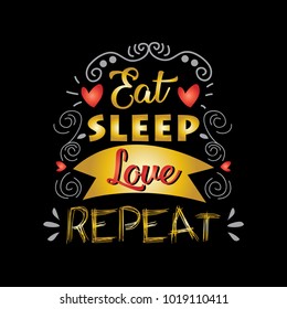 Eat, sleep , love and repeat postcard. 