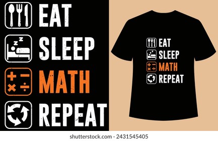 eat sleep math repeat pi day t-shirt design template,This t-shirt is designed for pi lover. this t-shirt can be the best gift for math lover.