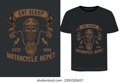 Eat Sleep Motorcycle Repet T-SHIRT DESIGN