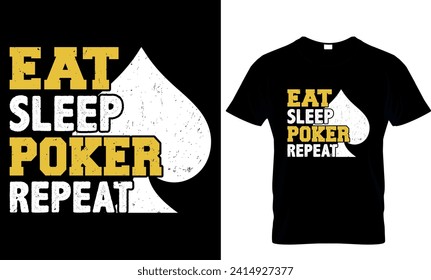    eat sleep poker Repeat - t-shirt design template