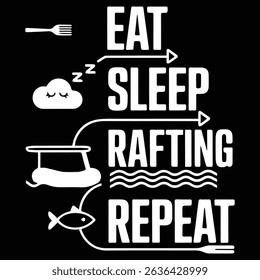 Eat sleep rafting repeat Graphic design for Rafting Lovers