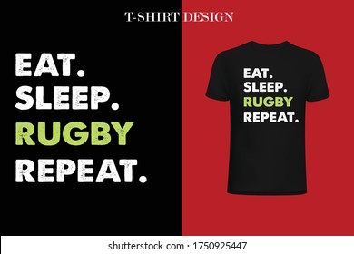 
Eat Sleep rugby Repeat t-shirt design. t-shirt design . print design logo
