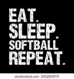 Eat sleep softball repeat shirt svg