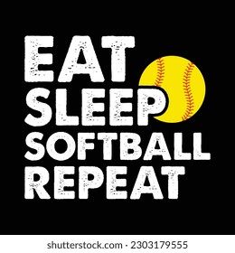 Eat sleep Softball Repeat , Softball vector, Baseball SVG svg