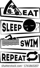 Eat sleep swim repeat quote. Swimming quote