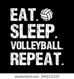 Eat sleep volleyball repeat design svg