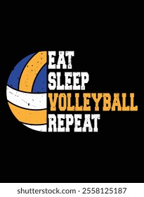 Eat sleep volleyball repeat Design File.