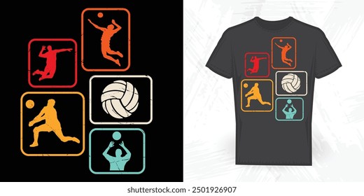 Eat Sleep Volleyball Repeat Funny Antiguas Volleyball Diseño de camiseta