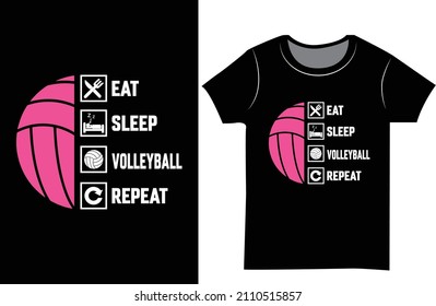 Eat sleep volleyball repeat t shirt design