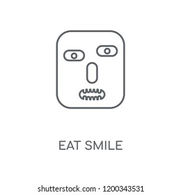 Eat smile linear icon. Eat smile concept stroke symbol design. Thin graphic elements vector illustration, outline pattern on a white background, eps 10.