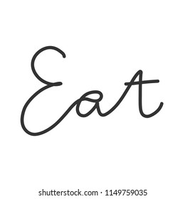 Eat. Sticker for social media content. Vector hand drawn illustration design. Bubble pop art comic style poster, t shirt print, post card, video blog cover