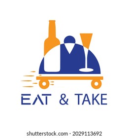 Eat and Take vector logo for food