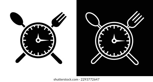 eat time logo design abstract icon vector illustration