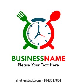 Eat time logo template illustration