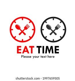 Eat time logo template illustration