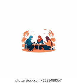 eat together in the month of ramadan logo vector