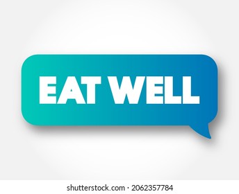 Eat Well text message bubble, concept background