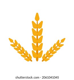 Eat wheat. Bread organic company identity natural wheat and icon. Contour and agriculture wheat, product company. Ears farm style design. Farm flat logo natural