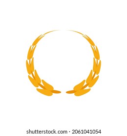 Eat wheat. Bread organic company identity natural wheat and icon. Contour and agriculture wheat, product company. Ears farm style design. Farm flat logo natural