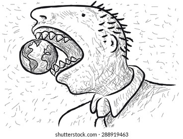 Eat the world, vector illustration