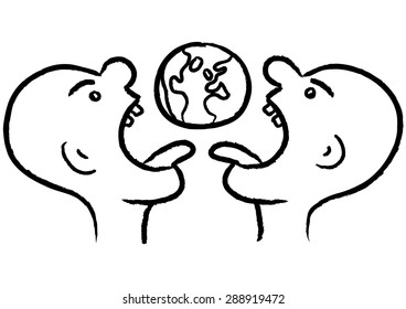 Eat the world, vector illustration