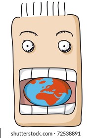 Eat the world, vector illustration