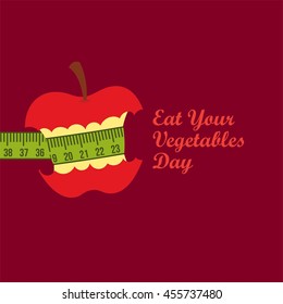 Eat your vegetables Day Vector Illustration. Diet background with organic product, flat style.
