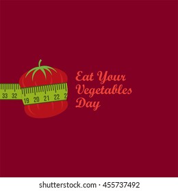 Eat your vegetables Day Vector Illustration.Diet background with organic product. flat style.