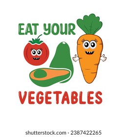 
Iss deine Gemüse Typografie Vectordesign, Vegan Shirt, Funny Vegan T-Shirts, Vegetarian Shirt, Veterinary Tee, Vegetarisches Lover Geschenk