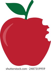Eaten Apple eps editable vector 