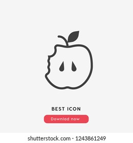 Eaten apple icon vector