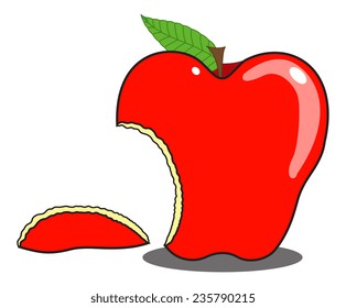 Eaten Apple Shape Vector