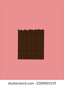 Eaten chocolate with colorful background
