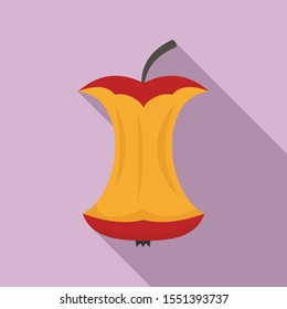 Eaten red apple icon. Flat illustration of eaten red apple vector icon for web design