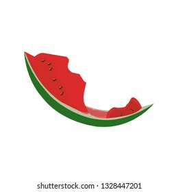 eaten watermelon stub. garbage. Isolated vector illustration