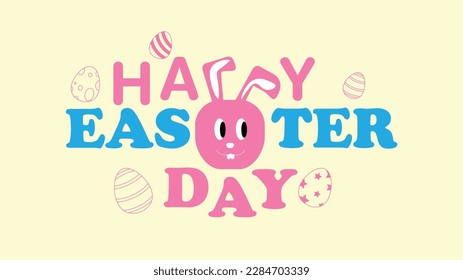 Eater banner with cute vector. The horizontal banner is great for cards, stickers, backdrops, and backgrounds. Greeting design