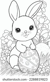 Eater bunny rabit with easter egg